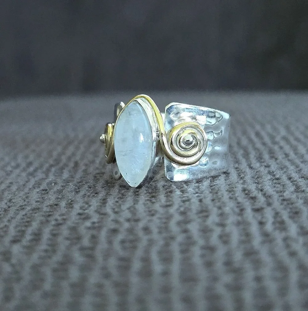 ✨️HP✨️ Shivam Rainbow🌈 Moonstone🌙 Statement Ring💍 - NWT